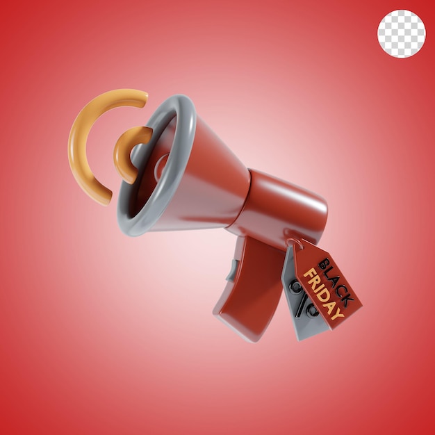 PSD megaphone discount 3d icon