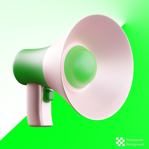 Megaphone green 3d illustration