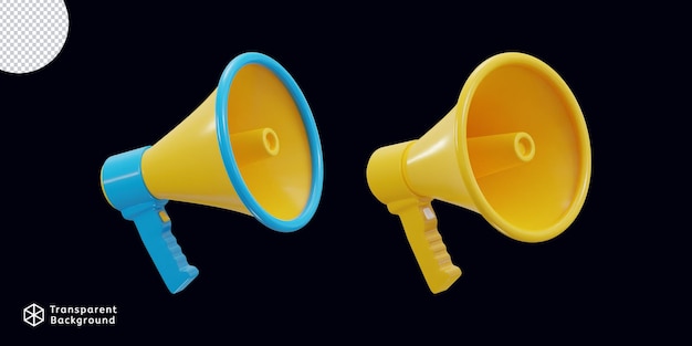 PSD megaphone icon 3d render