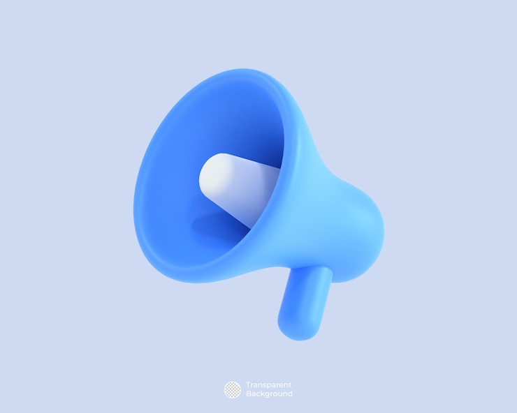 PSD megaphone icon isolated 3d render illustration