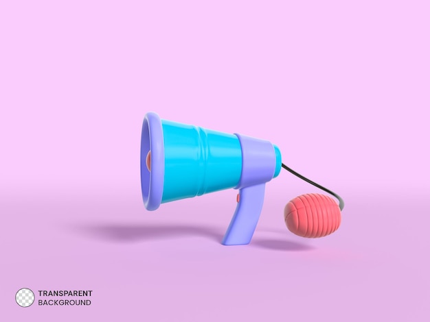 Megaphone isolated icon 3d render illustration