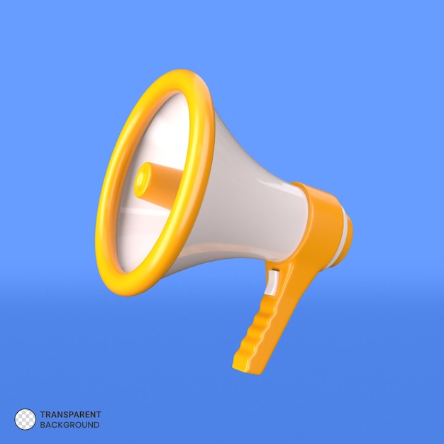 Megaphone isolated icon 3d render illustration