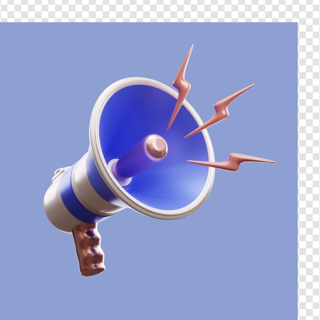 Megaphone loudspeaker icon 3d illustration