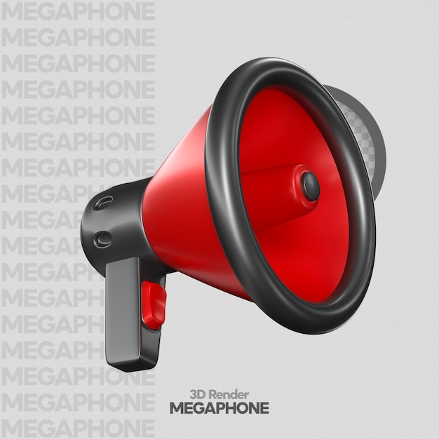 PSD megaphone scene creator 3d render isolated