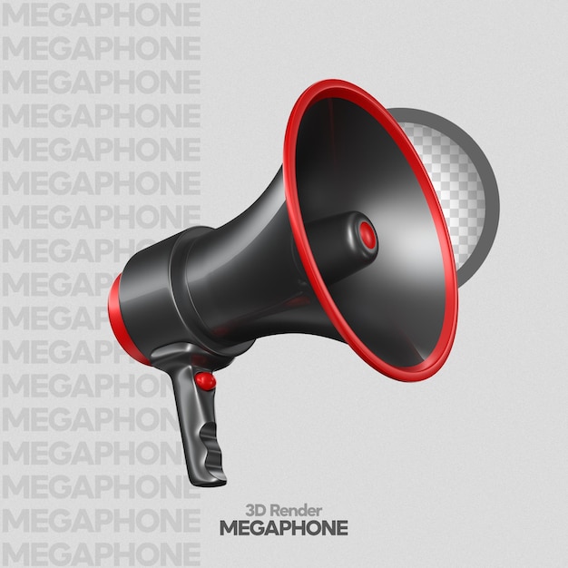 PSD megaphone scene creator 3d render isolated