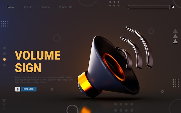 megaphone sound speaker icon on dark background 3d render concept for announcement broadcasting