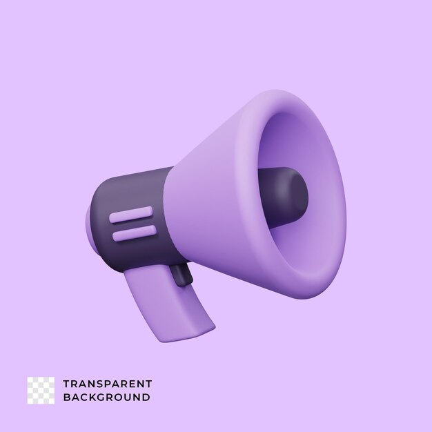 Megaphone speaker 3d rendering icon