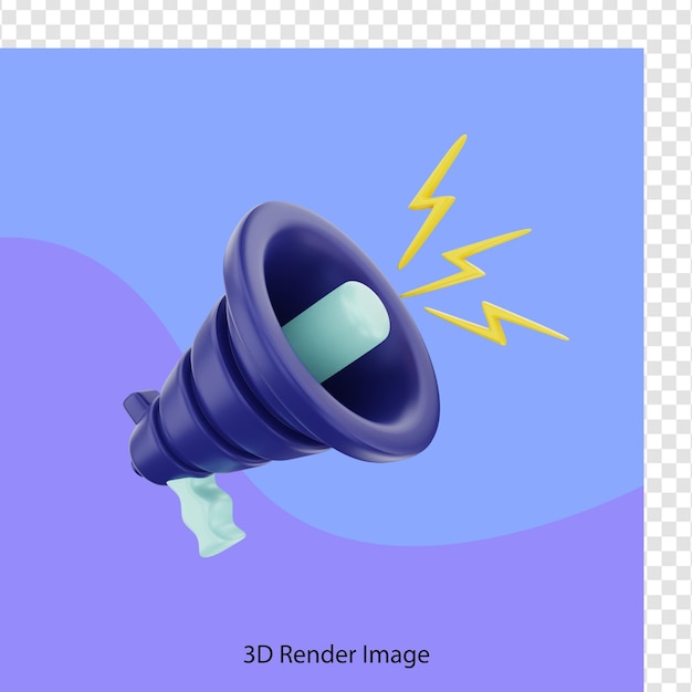 Megaphone speaker 3d rendering