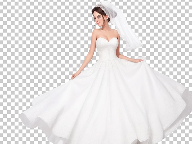 PSD meisje met witte trouwjurk en ze draagt make-up mooie witte jurk