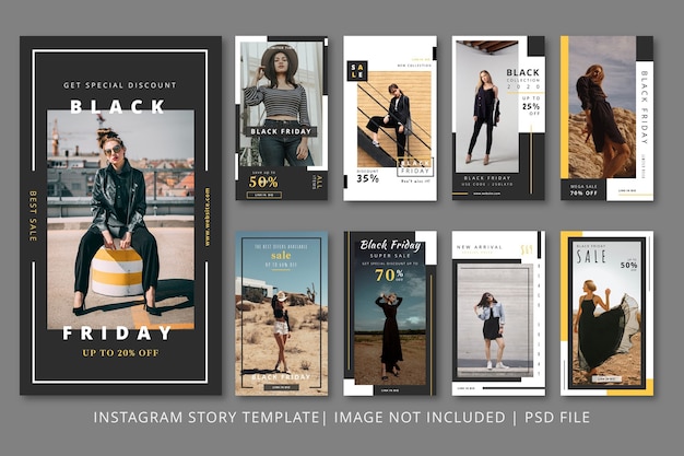 Meisje mode Instagram verhalen grafische sjabloon