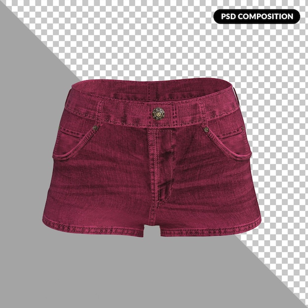 PSD meisjes shorts 3d-rendering geïsoleerd premium psd