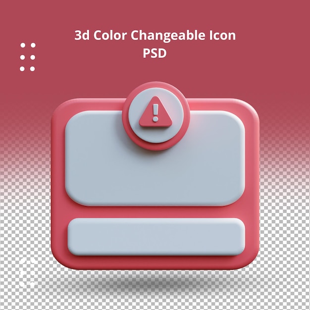 PSD meldingsbel herinnering alert sjabloon 3d render