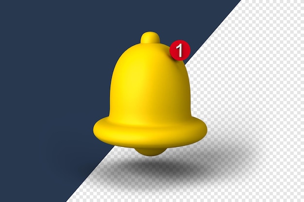 Meldingsbelpictogram 3d render voor youtube