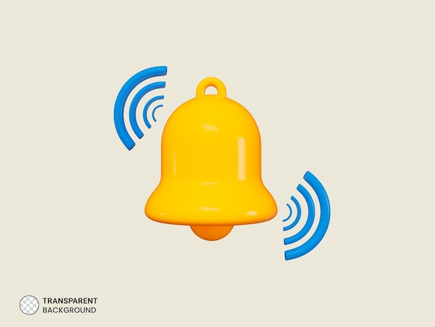 Meldingsbelpictogram Geïsoleerde 3d render Illustratie