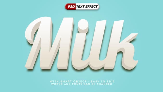 Melk 3D-stijl teksteffect