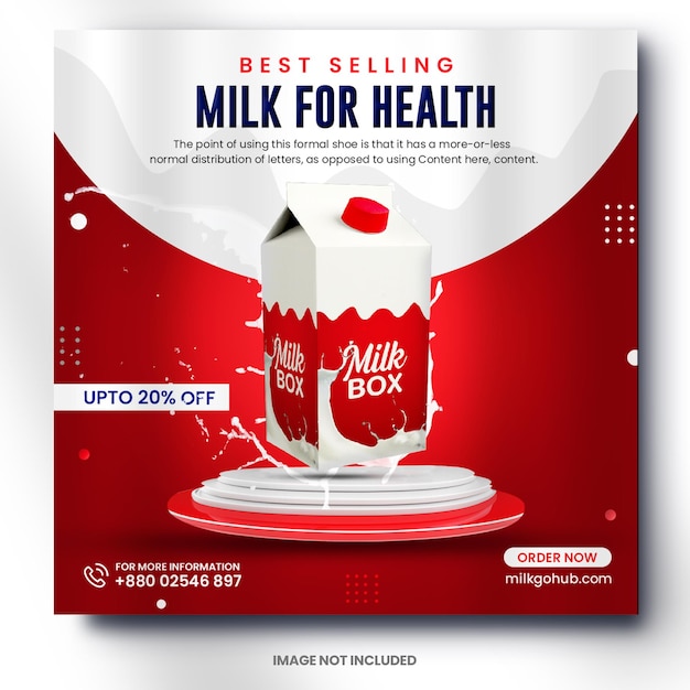Melk promotionele advertenties banner post-sjabloon