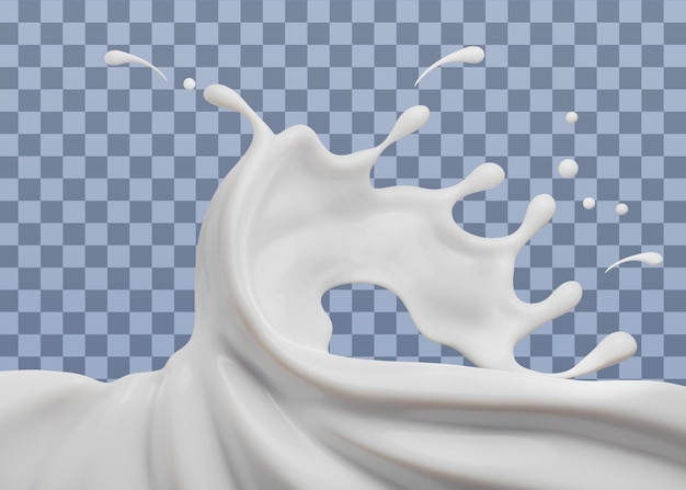 Melk Splash 3D Rendering Premium PSD