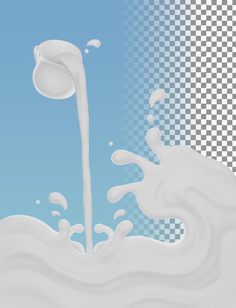 PSD melk splash vormen premium psd