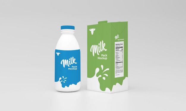 Melkpak van één liter met ontwerpmodel voor flesverpakking