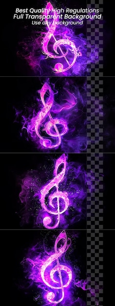 PSD melodic flow purple e pink wave con iscrizione musicale