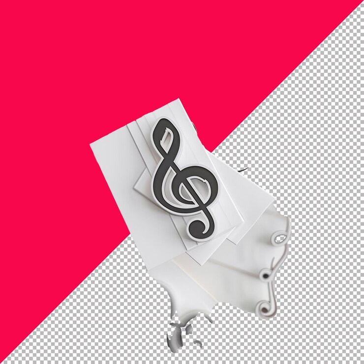 PSD melodious music sheets design transparent background png psd