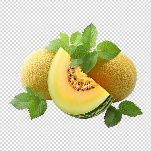 PSD melon galia isolated on transparent white background