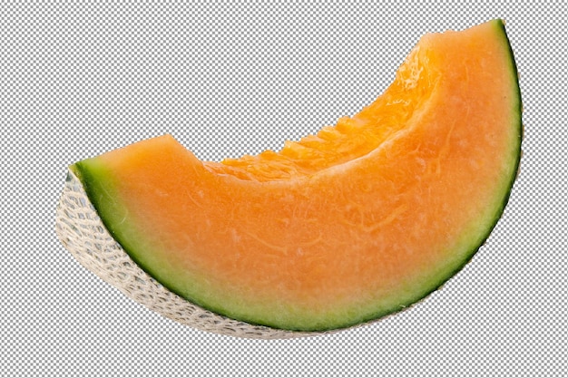 PSD melon and slice of melon isolated on a transparent background