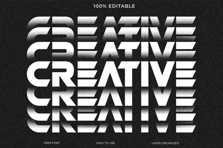 PSD melt blurry font style effect editable psd