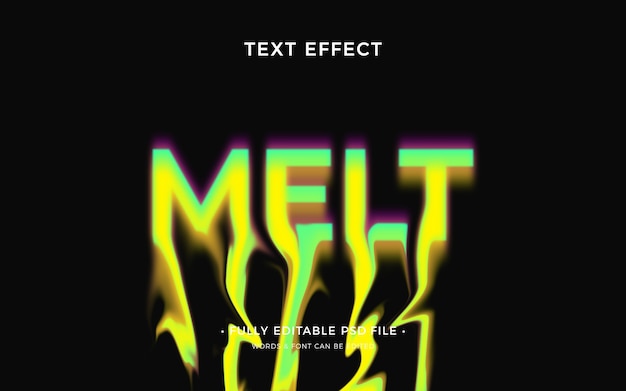 PSD melt text effect