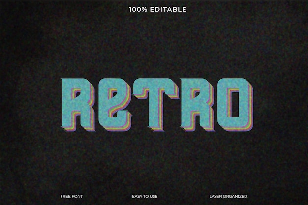 melted 3d text style effect