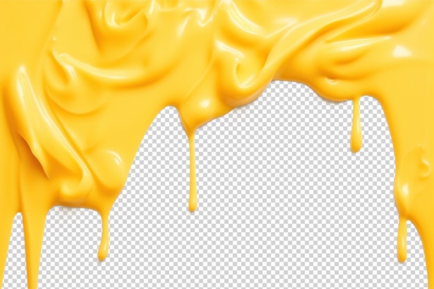 Melted cheese border Ai Cutout on transparent