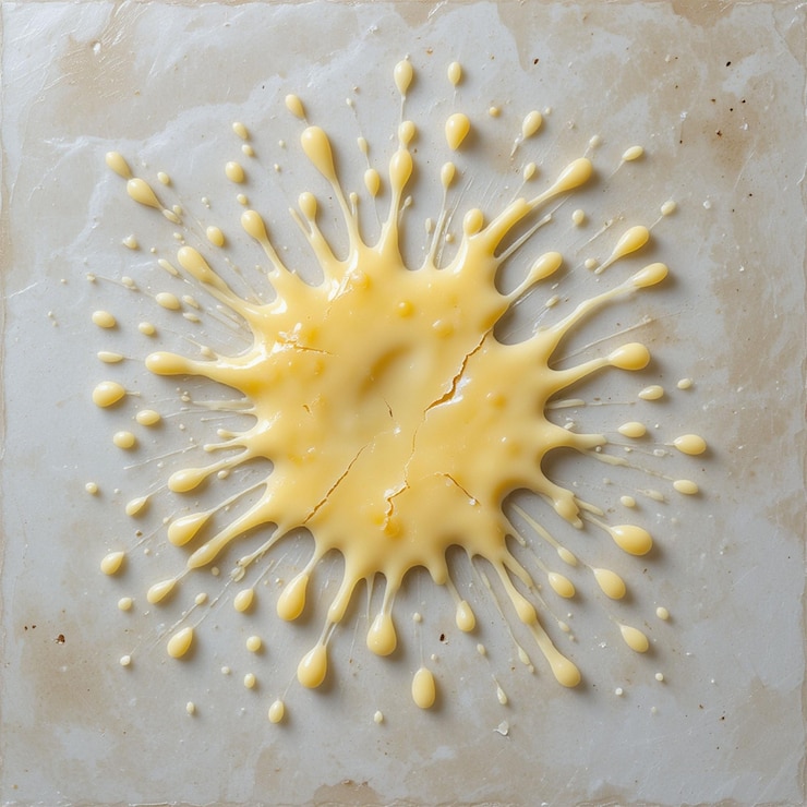 PSD melted cheese splash cut out on transparent