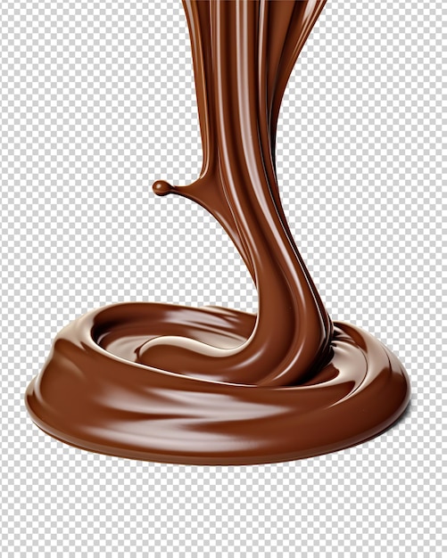 PSD Текущий растопленный шоколад. вырезанный на прозрачном фоне.