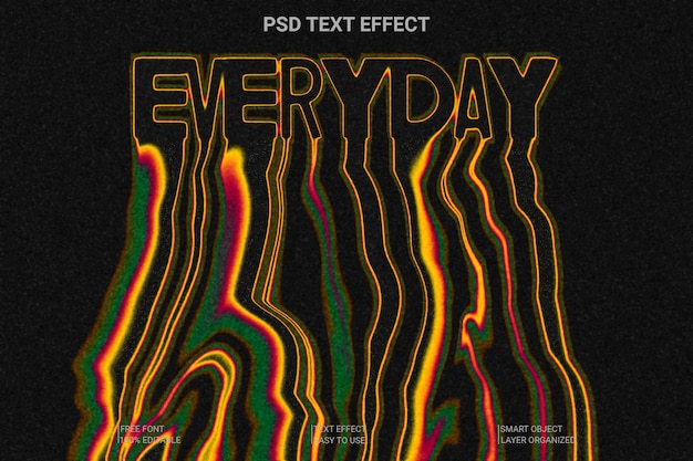 PSD melted editable 3d text effect