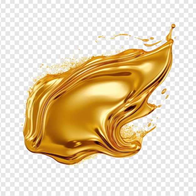 PSD melted gold on transparency background psd