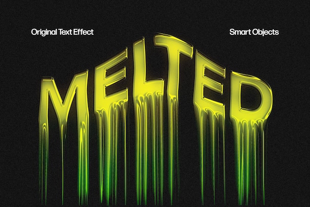 PSD melted text effect