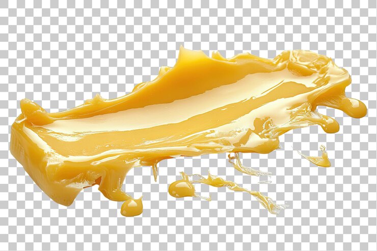 PSD melted yellow butter isolated on a white background