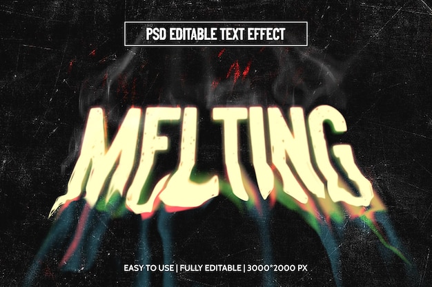 Melting 3d editable text effect