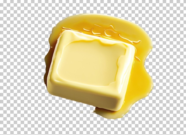 Melting butter on transparent background