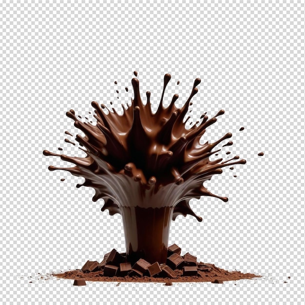PSD esplosione di cioccolato fuso isolato