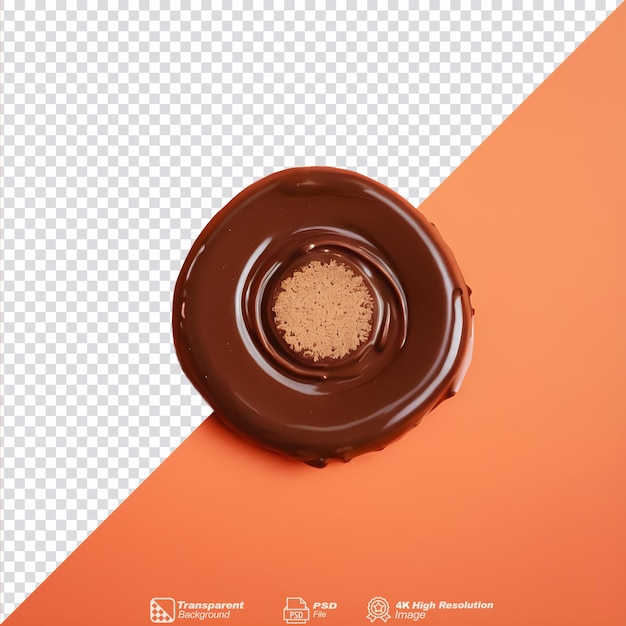 PSD melting chocolate poured on candies over transparent background isolated