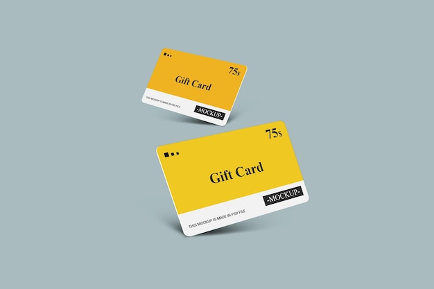 Carta di iscrizione, carta regalo, smart card, carta sconto, carta offerta modello mockup 3d