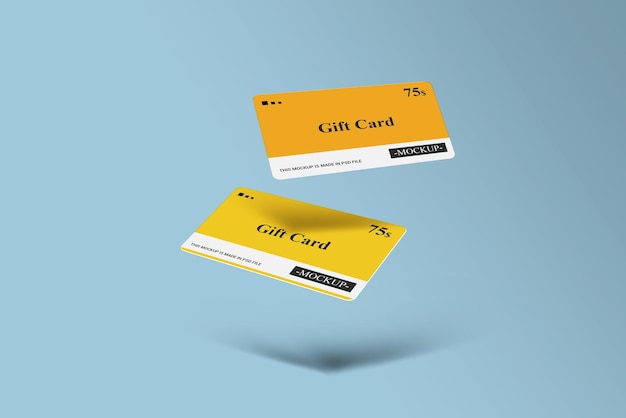 Carta di iscrizione, carta regalo, smart card, carta sconto, carta offerta modello mockup 3d