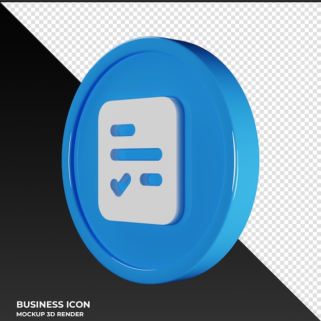 Memo Check Business Icon 3D Render Illustration