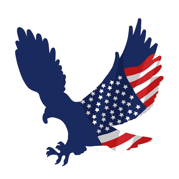 PSD memorial day american flag bird