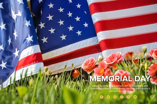 PSD memorial day banner in psd