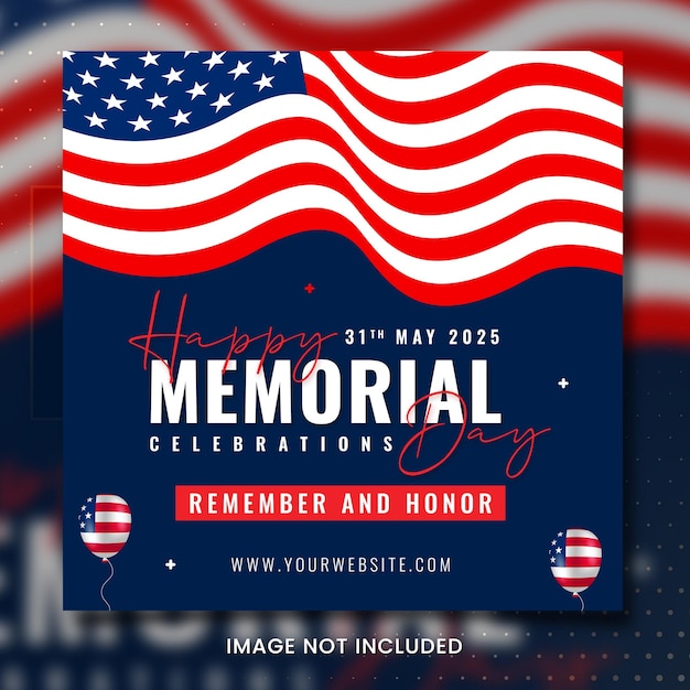 Memorial day banner template