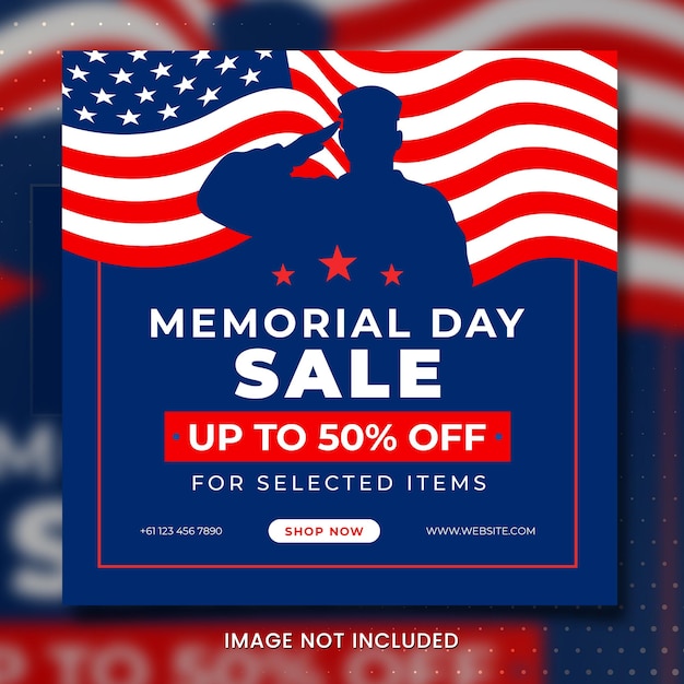 PSD memorial day banner template