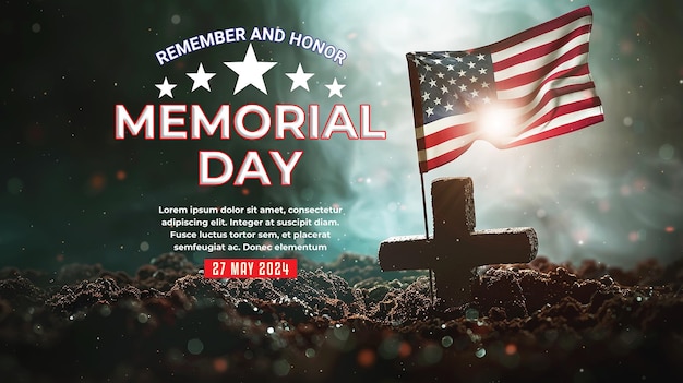 PSD memorial day celebration background