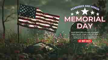 PSD memorial day celebration background